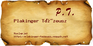 Plakinger Tézeusz névjegykártya